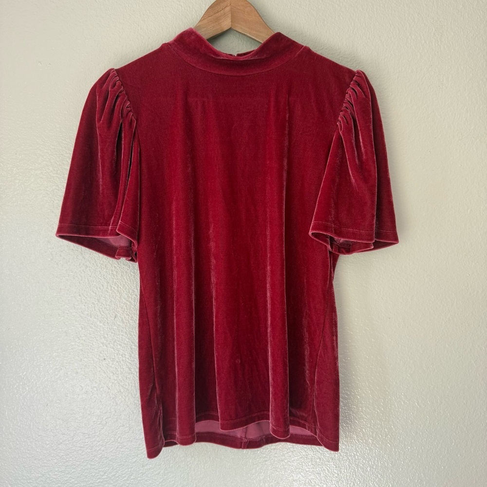 Ann Taylor Factory Rich Red Velvet Blouse